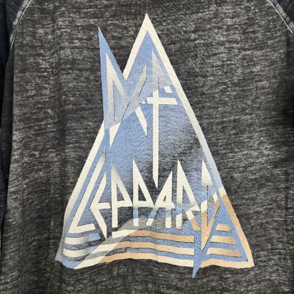 Lucky Brand Def Leppard Burnout Band Long Sleeve Shirt Size Large Concert - Picture 4 of 10
